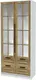 Миниатюра изображения товара Шкаф с витриной Интерлиния Концепт КТ-ШВ2 с подсветкой Деко (белый платинум/дуб вотан)