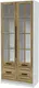 Миниатюра изображения товара Шкаф с витриной Интерлиния Концепт КТ-ШВ2 Деко (белый платинум/дуб вотан)