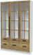 Миниатюра изображения товара Шкаф с витриной Интерлиния Концепт КТ-ШВ3 с подсветкой Деко (белый платинум/дуб вотан)