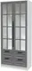 Миниатюра изображения товара Шкаф с витриной Интерлиния Концепт КТ-ШВ2 с подсветкой Деко (белый платинум/дуб серый)