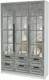 Миниатюра изображения товара Шкаф с витриной Интерлиния Концепт КТ-ШВ3 с подсветкой Деко (белый платинум/керамика)