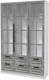 Миниатюра изображения товара Шкаф с витриной Интерлиния Концепт КТ-ШВ3 с подсветкой Деко (белый платинум/керамика)