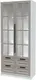 Миниатюра изображения товара Шкаф с витриной Интерлиния Концепт КТ-ШВ2 с подсветкой Деко (белый платинум/луна)