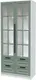 Миниатюра изображения товара Шкаф с витриной Интерлиния Концепт КТ-ШВ2 с подсветкой Деко (белый платинум/мята)