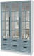 Миниатюра изображения товара Шкаф с витриной Интерлиния Концепт КТ-ШВ3 с подсветкой Деко (белый платинум/океан)