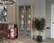 Миниатюра изображения товара Шкаф с витриной Интерлиния Концепт КТ-ШВ2 с подсветкой Деко (дуб золотой/дуб серый)