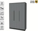 Миниатюра изображения товара Шкаф Интерлиния Концепт КТ-Ш3 Деко (антрацит/серый)