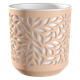 Миниатюра изображения товара Кашпо La Decoro Leaves (2.5л, пудра/белый)