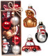 Миниатюра изображения товара Набор елочных игрушек Inge's Christmas Медведь, пингвин, машина / 66356P003_2 (8шт)