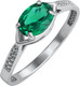 Миниатюра изображения товара Кольцо из белого золота Кристалл CN67900226773 (р.17.5, с изумрудом и фианитами)