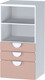 Миниатюра изображения товара Стеллаж Mebelain Пикси 120 с 3 ящиками (мечтательный розовый)