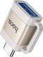Миниатюра изображения товара Адаптер Hoco UA31C Type-C-USB 3.0 (серый)