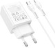 Миниатюра изображения товара Зарядное устройство сетевое Hoco N70+кабель Lightning-Type-C (белый)