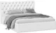 Миниатюра изображения товара Двуспальная кровать ТриЯ Скарлет универсальная тип 1 с ПМ и заглушиной 160x200 (экокожа белый)