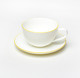 Миниатюра изображения товара Чашка с блюдцем Stenova Home Symbol 61402135 (белый/кант желтый)