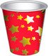 Миниатюра изображения товара Набор бумажных стаканов Лекс Звезды Золото Красный 2 (6шт, 250мл)