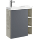 Миниатюра изображения товара Тумба с умывальником Aqwella Alba ALB0106LLS + ALB0706GRМ + Compact Slim 60 CMPSL.06.04.D