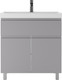 Миниатюра изображения товара Тумба под умывальник Домино Unit 80 Graffo В1 (светло-серый матовый)