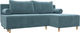 Миниатюра изображения товара Диван угловой Лига Диванов Лига-102 универсальный / 134790 (велюр Seven 113 бирюзовый)