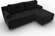 Миниатюра изображения товара Диван угловой Лига Диванов Лига-102 универсальный / 134794 (велюр Seven 35 черный)