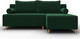 Миниатюра изображения товара Диван угловой Лига Диванов Лига-102 универсальный / 134791 (велюр Seven 626 зеленый)
