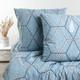Миниатюра изображения товара Комплект постельного белья Samsara Гео синий Евро Ф220-3/5070 (хлопок, фланель)