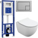Миниатюра изображения товара Унитаз подвесной с инсталляцией Cersanit Brasko Slim 64824 + Aqua M 40 68177 с кнопкой Corner 64107 (кнопка хром матовый)