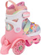 Миниатюра изображения товара Роликовые коньки CosmoRide Fei + набор защиты (р-р 31-34, белый/розовый)