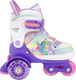 Миниатюра изображения товара Роликовые коньки CosmoRide Fei + набор защиты (р-р 31-34, белый/фиолетовый)