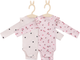 Миниатюра изображения товара Набор боди для малышей Mark Formelle 13017-2 (р.68-44, сердца на светло-розовом/цветочки на розовом)