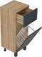 Миниатюра изображения товара Шкаф-полупенал для ванной Onika Милтон 30 напольный / 403095 (серый/дуб сонома, с бельевой корзиной)