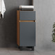 Миниатюра изображения товара Шкаф-полупенал для ванной Onika Милтон 30 напольный / 403095 (серый/дуб сонома, с бельевой корзиной)