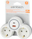 Миниатюра изображения товара Блок розеточный Zenitech 16A 2X2P+E / 191907 (белый/серый)