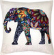 Миниатюра изображения товара Подушка декоративная MATEX Fantasy Слон из цветов / 09-153 (черный/молочный)