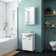 Миниатюра изображения товара Шкаф с зеркалом для ванной Uncoria Рейн 55 (белый)