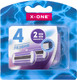 Миниатюра изображения товара Набор сменных кассет X-One женские 4 лезвия / 700019 (2шт)
