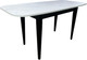 Миниатюра изображения товара Обеденный стол Васанти Плюс Дорн 18мм 110/150x70  (мрамор кристалл/обвязка черная/опора черная)