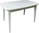 Миниатюра изображения товара Обеденный стол Васанти Плюс Дорн 18мм 110/150x70  (мрамор кристалл/обвязка белая/опора белая)