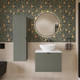 Миниатюра изображения товара Тумба с умывальником Lauter Melisa 50 + 21652 (серо-зеленый п/мат, три ручки в комплекте + столешница текстура камня, белый Melisa 50)