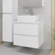 Миниатюра изображения товара Тумба с умывальником Lauter Mia 60 + 21674A (белый глянец + столешница текстура камня, белый Mia 60)