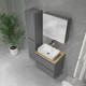 Миниатюра изображения товара Тумба с умывальником Lauter Mia 60 + 21674A (графит + столешница из цельного дуба Mia 60)