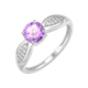 Миниатюра изображения товара Кольцо из серебра 7 КАРАТ П1227-088СА (р.19, с фианитами и аметистом)