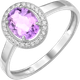 Миниатюра изображения товара Кольцо из серебра 7 КАРАТ П1227-087СА (р.22, с аметистом и фианитами)