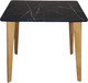 Миниатюра изображения товара Обеденный стол Mio Tesoro Вулькано раздвижной 1100(1400)х700 (мрамор неро маркина)