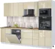 Миниатюра изображения товара Кухонный гарнитур Interline Пластик 2.7-ПМ1 ( ваниль глянец/ваниль глянец/дуб бунратти)