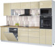 Миниатюра изображения товара Кухонный гарнитур Interline Пластик 2.9-ПМ1  (ваниль глянец/ваниль глянец/дуб бунратти)