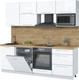 Миниатюра изображения товара Кухонный гарнитур Interline Пластик 2.3-ПМ2  (белый глянец/белый глянец/дуб бунратти)