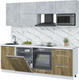 Миниатюра изображения товара Кухонный гарнитур Interline Пластик 2.3-ПМ2  (дуб эпоксид/оксид светлый/белый гранит)
