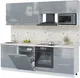 Миниатюра изображения товара Кухонный гарнитур Interline Пластик 2.4-ПМ2  (туманный глянец/туманный глянец/бискайская сосна)