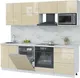 Миниатюра изображения товара Кухонный гарнитур Interline Пластик 2.4-ПМ2  (ваниль глянец/ваниль глянец/серый каспий)